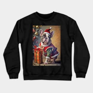 French Bulldog Santa Christmas Holiday Card Crewneck Sweatshirt